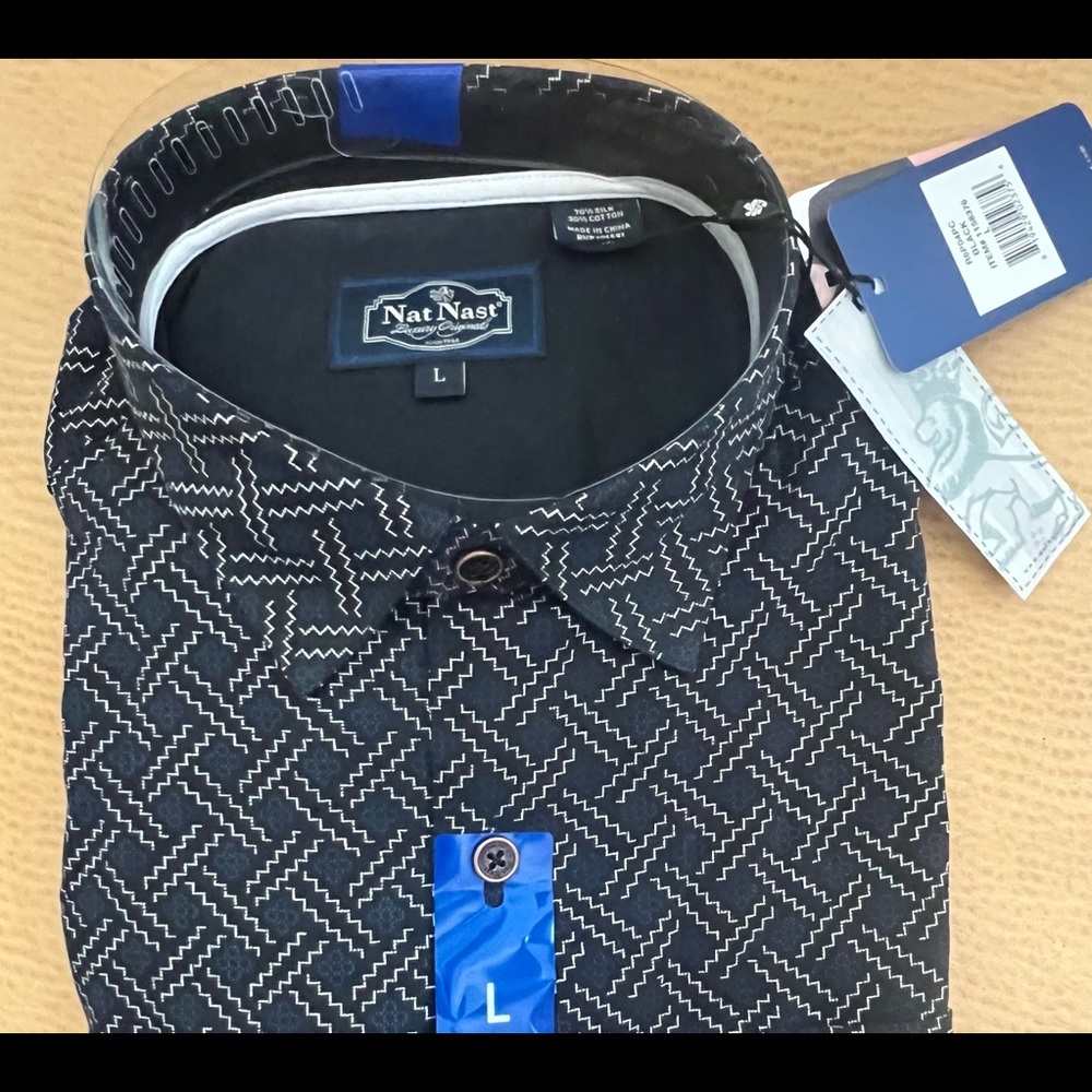 Fabulous Nat Nast luxury shirt, Large, silk and cotton.